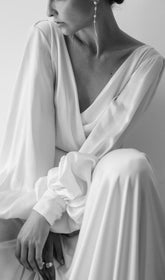 VESTIDO LARGO RESBALADIZO EN BLANCO